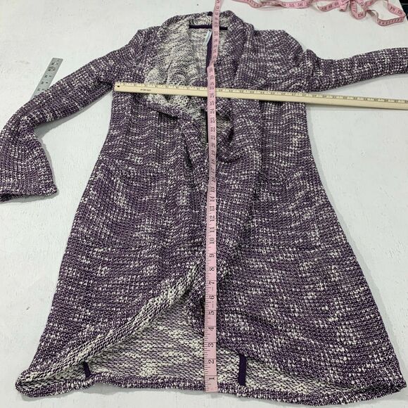 Fabletics Moscow Wrap Womens Size M Open Stitch Cardigan Front Cascade Midi Knit - Picture 6 of 12